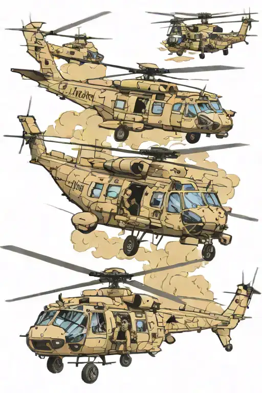 us army service 2000-2007 Iraq and Afghanistan war chinook and Blackhawk helicopters  tattoo design idea