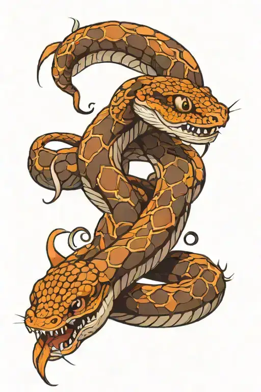 curly snake tattoo design idea