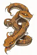 curly snake tattoo design idea