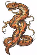 curly snake tattoo design idea