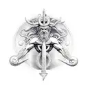 neptune god with trident tattoo design idea