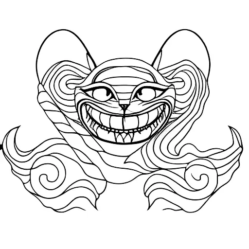 Cheshire cat tattoo design idea