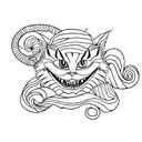 Cheshire cat tattoo design idea