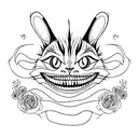 Cheshire cat tattoo design idea