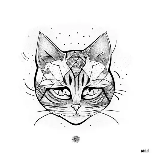 cat lying on his back tattoo design idea