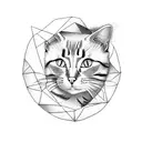 cat lying on his back tattoo design idea