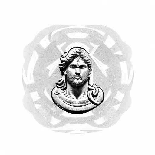 Roman god Mars symbol tattoo design idea