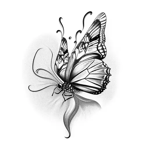butterfly coming out of cocoon tattoo design idea