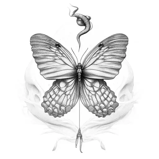 butter fly coming out of cocoon tattoo design idea