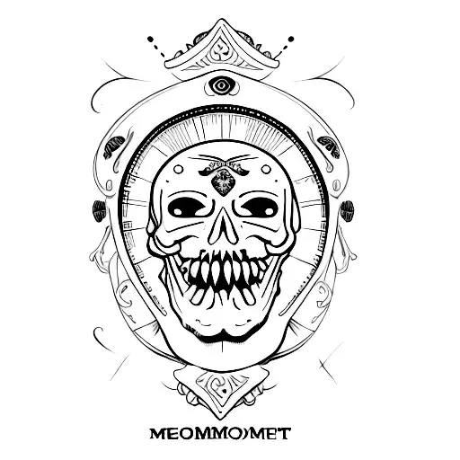 memento mori comedy tattoo design idea