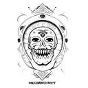 memento mori comedy tattoo design idea