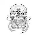 memento mori comedy tattoo design idea