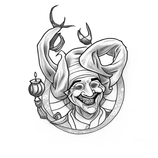 jester juggling  tattoo design idea
