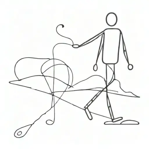stick figure walking tattoo design idea