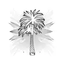 Palm Tree fading downwards tattoo design idea