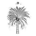 Palm Tree fading downwards tattoo design idea