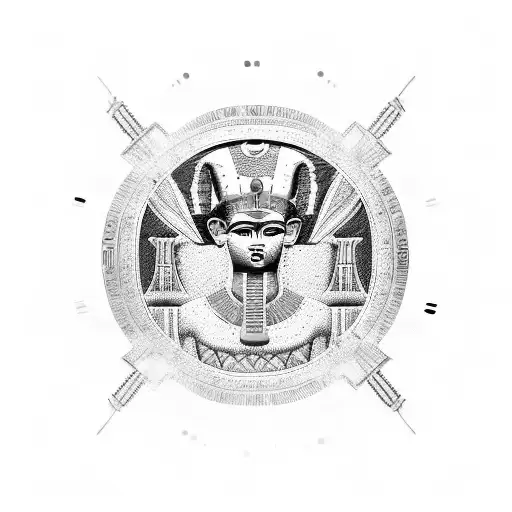 Ancient Egyptian hieroglyphics combined with a modern computer circuit board tattoo design idea