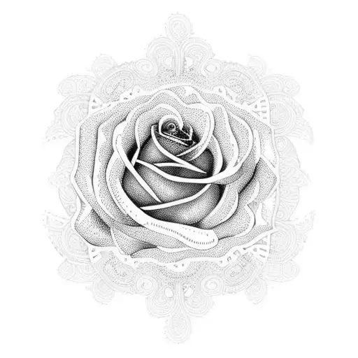 rose vector lace paisley lace tattoo design idea