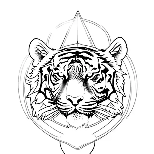 Tiger surfing tattoo design idea
