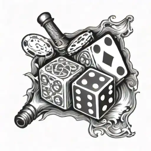 life is a gamble im rolling that dice tattoo design idea