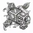 life is a gamble im rolling that dice tattoo design idea