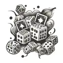 life is a gamble im rolling that dice tattoo design idea