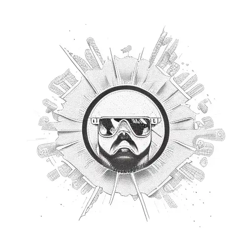 sonne und federn tattoo design idea