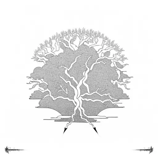 tree of lightning  tattoo design idea