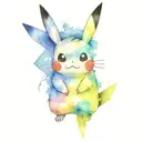 goth pikachu tattoo design idea