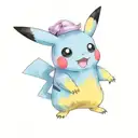 goth pikachu tattoo design idea