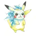 goth pikachu tattoo design idea