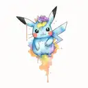 goth pikachu tattoo design idea