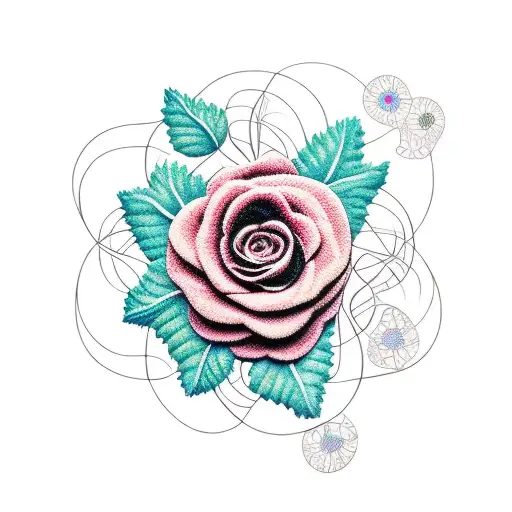 vines with mutie flowers, mandala style tattoo design idea