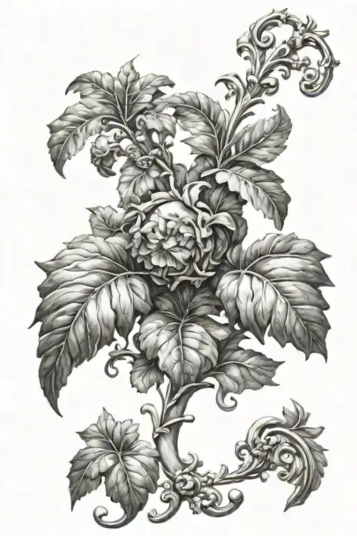 Baroque steel with veins tattoo design idea