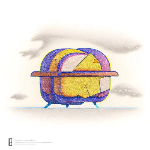 rectangle loaf of bread yellow coloured cartoon style, with numbers 2223  tattoo design idea