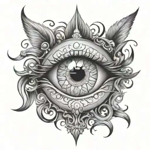 scared eye popping tattoo design idea