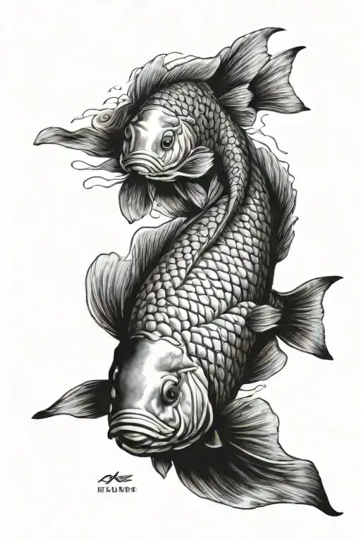 carp fish tattoo design idea
