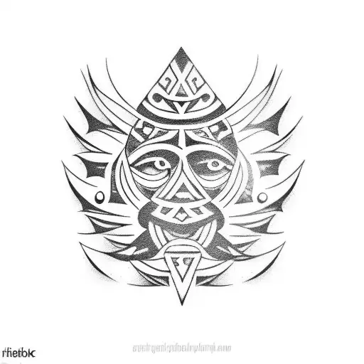 polynesian taurus tattoo design idea