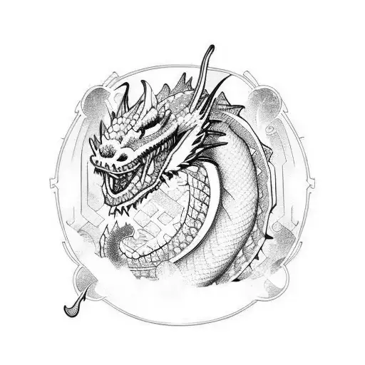 chubby dragon tattoo design idea