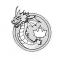 chubby dragon with canada flag tattoo design idea