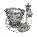A fishing net shaped like a stand from jojo’s bizarre adventure tattoo design idea