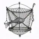 A fishing net shaped like a stand from jojo’s bizarre adventure tattoo design idea