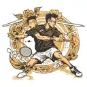 badminton player hitting tattoo design idea