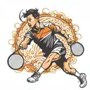 badminton player hitting tattoo design idea