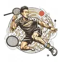 badminton player hitting tattoo design idea
