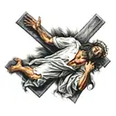 Mary at the foot of the Cross jesus tattoo design idea