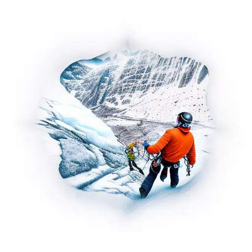 ice climbing tattoo design idea