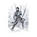 ice climbing samurai  tattoo design idea
