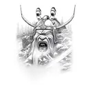 ice climbing samurai  tattoo design idea