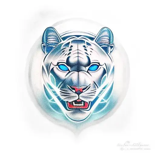 Panther with blue eyes tattoo design idea